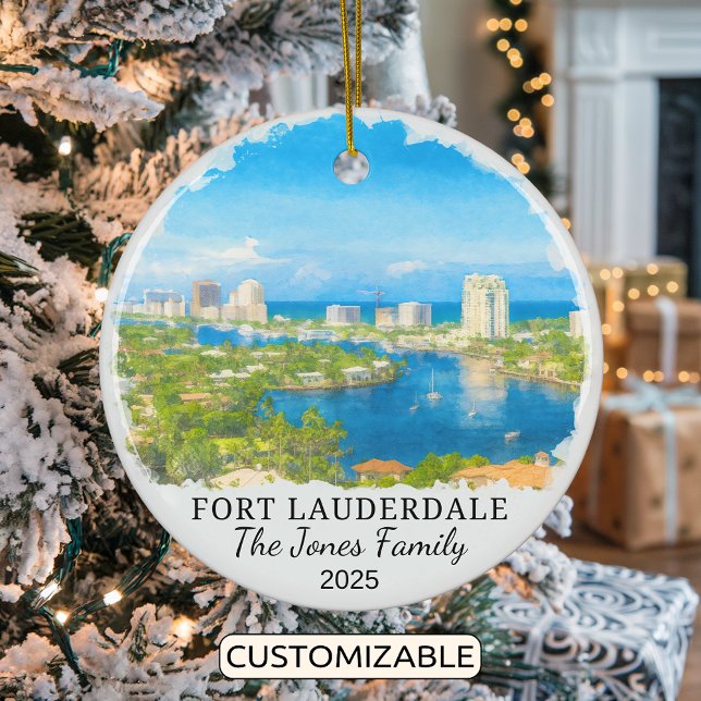 Personalized Fort Lauderdale Ornament, Florida Ceramic Ornament (Creator Uploaded)