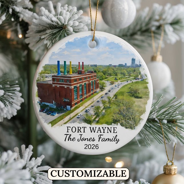 Personalized Fort Wayne Ornament, Custom Indiana Ceramic Ornament (Creator Uploaded)