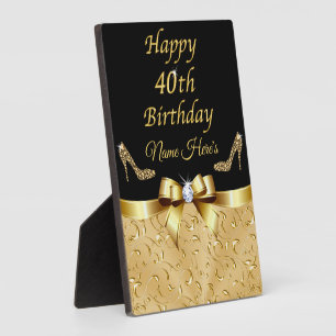 Personalized, Fortieth Birthday Gifts for Her, Plaque