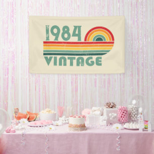 Personalized forty vintage 40th birthday party banner