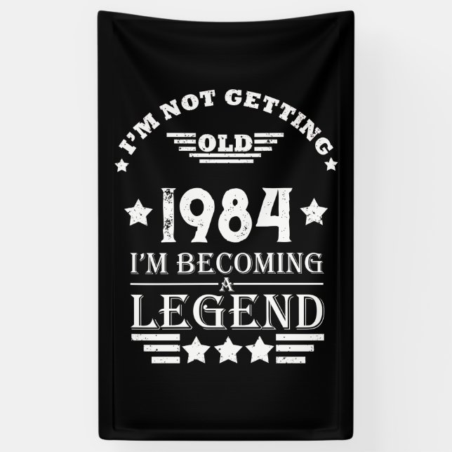 Personalized forty vintage 40th birthday party banner (Vertical)