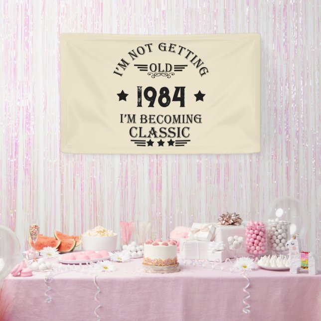 Personalized forty vintage 40th birthday party banner (Party)