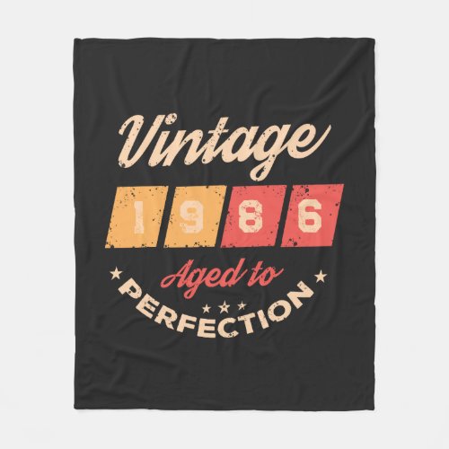Personalized forty vintage 40th birthday party fleece blanket