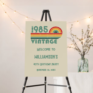 Personalized forty vintage 40th birthday party foam board