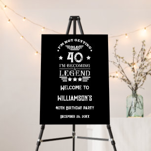 Personalized forty vintage 40th birthday party foam board