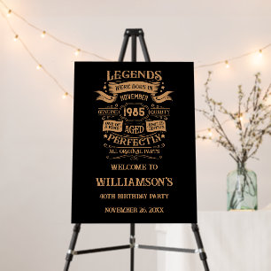 Personalized forty vintage 40th birthday party foam board
