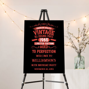 Personalized forty vintage 40th birthday party foam board