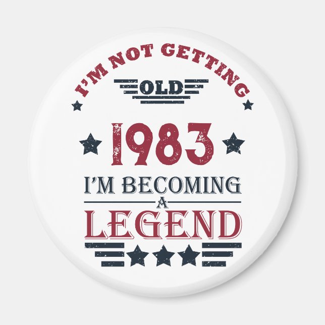 Personalized forty vintage 40th birthday party magnet (Front)