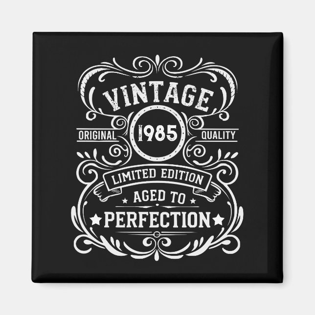 Personalized forty vintage 40th birthday party magnet (Front)