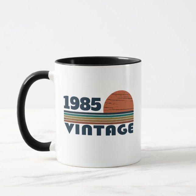 Personalized Forty vintage 40th birthday party Mug (Left)