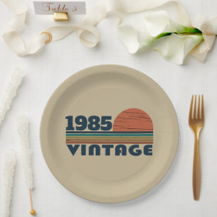 Personalized Forty vintage 40th birthday party Paper Plates