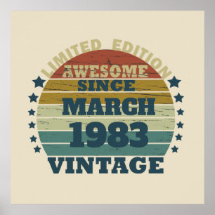 Personalized forty vintage 40th birthday party poster