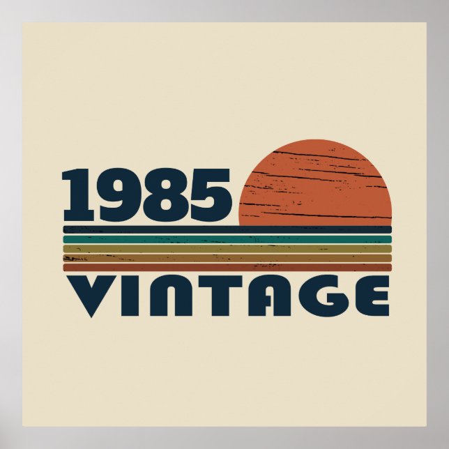 Personalized Forty vintage 40th birthday party Poster (Front)