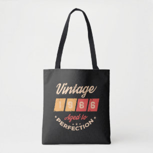 Personalized forty vintage 40th birthday party tote bag