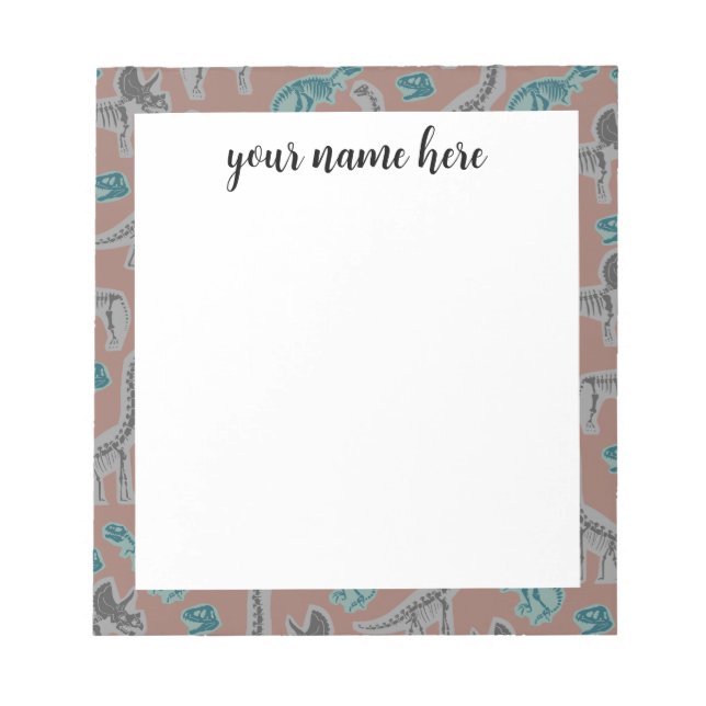 Personalized Fossilized Dinosaur Notepad (Front)