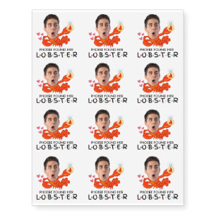 Personalized Found My Lobster Custom Photo & Text Temporary Tattoos