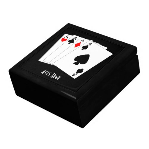 Personalized Four Aces Design Jewelry Box