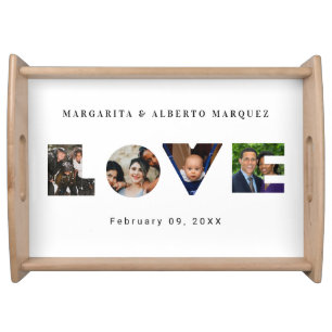 Personalized Four Image LOVE  Serving Tray