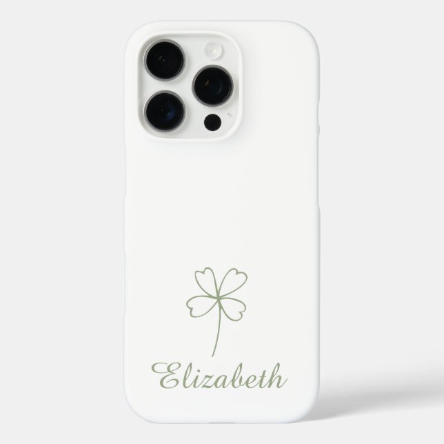 Personalized Four Leaf Clover iPhone Case (Back)
