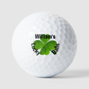 Personalized Four Leaf Clover Lucky Golf Balls