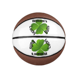 Personalized Four Leaf Clover Lucky Mini Basketball