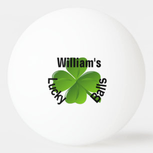 Personalized Four Leaf Clover Lucky Ping Pong Ball