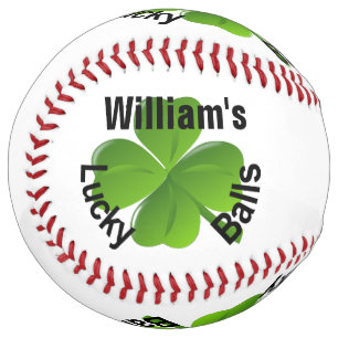 Personalized Four Leaf Clover Lucky Softball