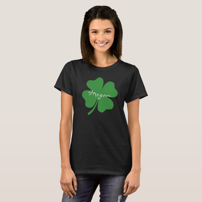 Personalized Four Leaf Clover  T-shirt (Front Full)