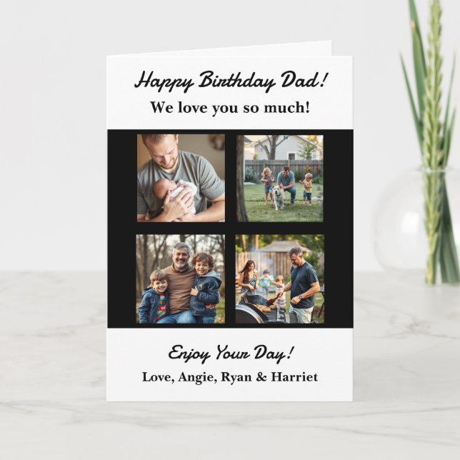 Personalized Four Photo Template Dad's Birthday (Front)