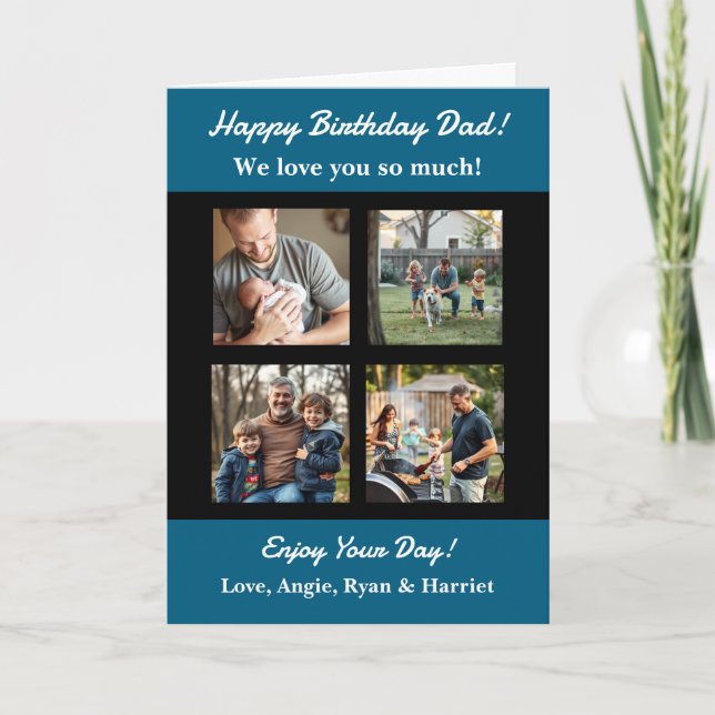 Personalized Four Photo Template Dad's Birthday (Front)