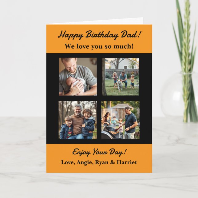 Personalized Four Photo Template Dad's Birthday (Front)