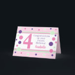 Personalized Fourth Birthday Card! Card<br><div class="desc">Personalized congrats on 4th birthday!</div>