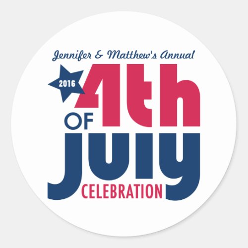 Personalized Fourth of July Celebration Stickers