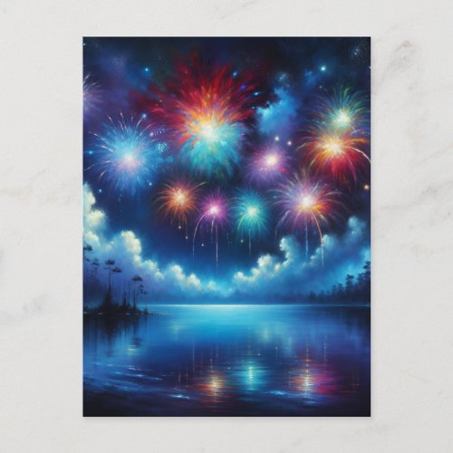 Personalized Fourth of July Fireworks Postcard