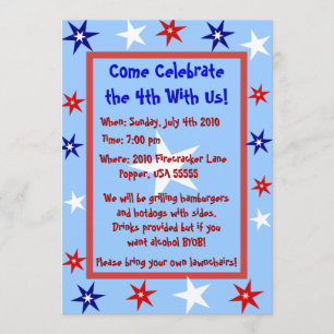 Personalized Fourth of July Party Invite