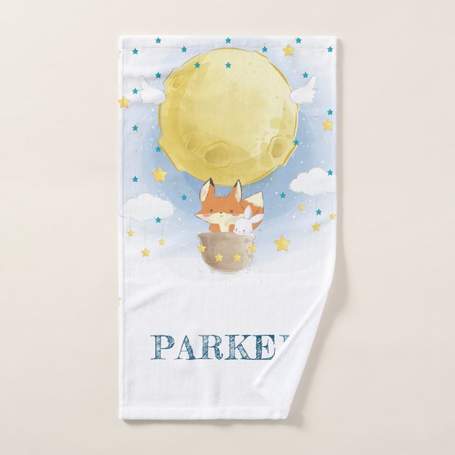 Personalized Fox Air Balloon Hand Towel (Hand Towel)