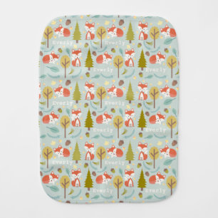 Personalized Fox Baby Burp Cloth