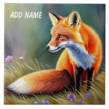 Personalized Fox Children's Ceramic Tile
