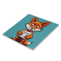 Personalized Fox Children's Ceramic Tile