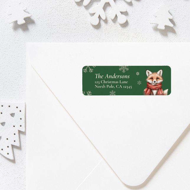 Personalized Fox Christmas Return Address Labels (Personalized Fox Christmas Return Address Labels)