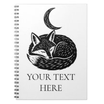 Personalized Fox & Crescent Moon Notebook 