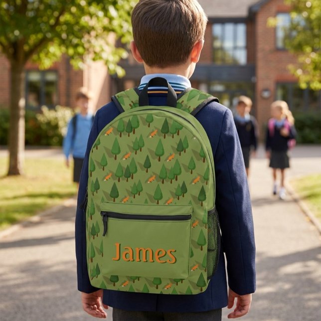 Personalized Fox & Forest School Backpack (Creator Uploaded)