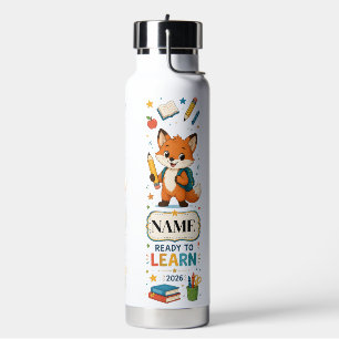Personalized Fox Kids Back to School Water Bottle