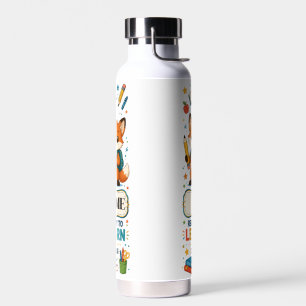 Personalized Fox Kids Back to School Water Bottle
