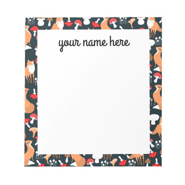 Personalized Fox Notepad (Front)