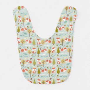 Personalized Fox Pattern Baby Girl Bib