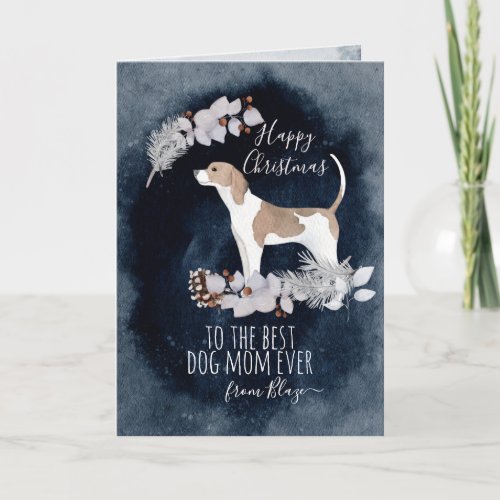 Personalized Fox Scent Hound Mom Christmas Holiday Card