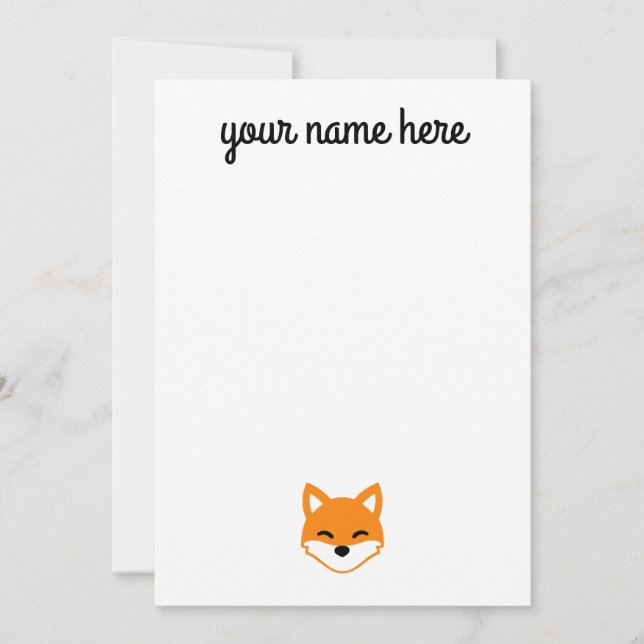 Personalized Fox Stationery for Kids Invitation (Front)