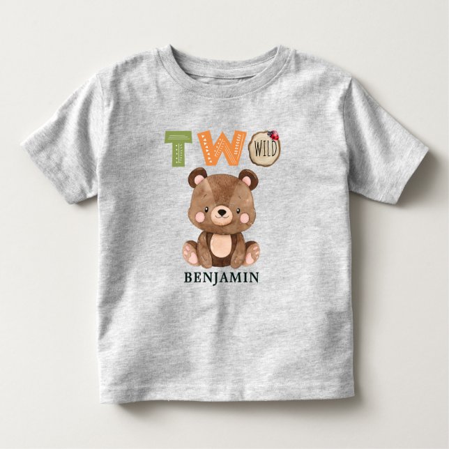 Personalized Fox Two Wild Woodland 2nd Birthday To Toddler T-shirt (Front)