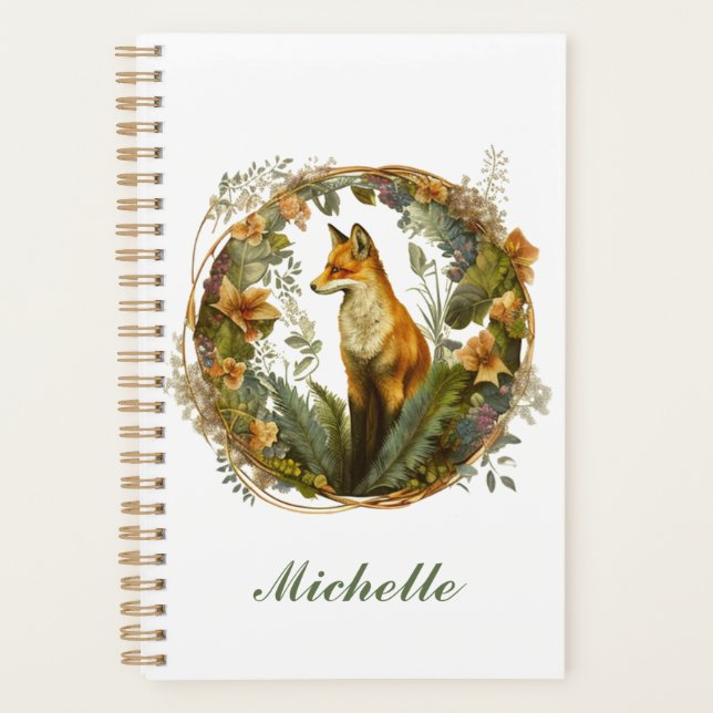 Personalized Fox Vintage Planner (Front)
